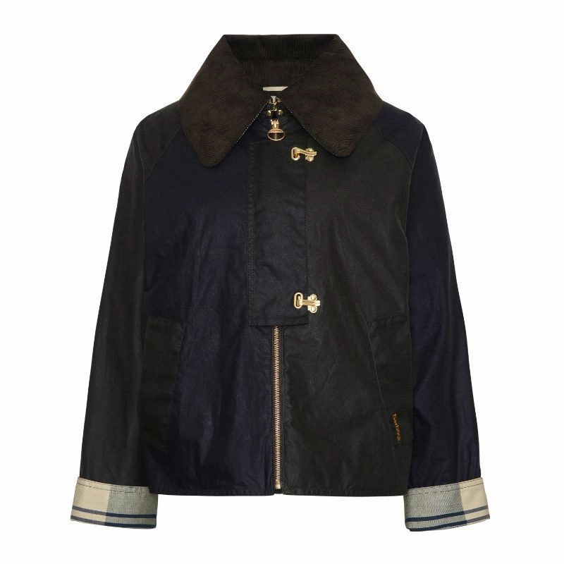 Barbour Patch Drummond Spey Ladies Wax Jacket - Fern/Archive Olive Price Drop Frenzy Special Price Offer