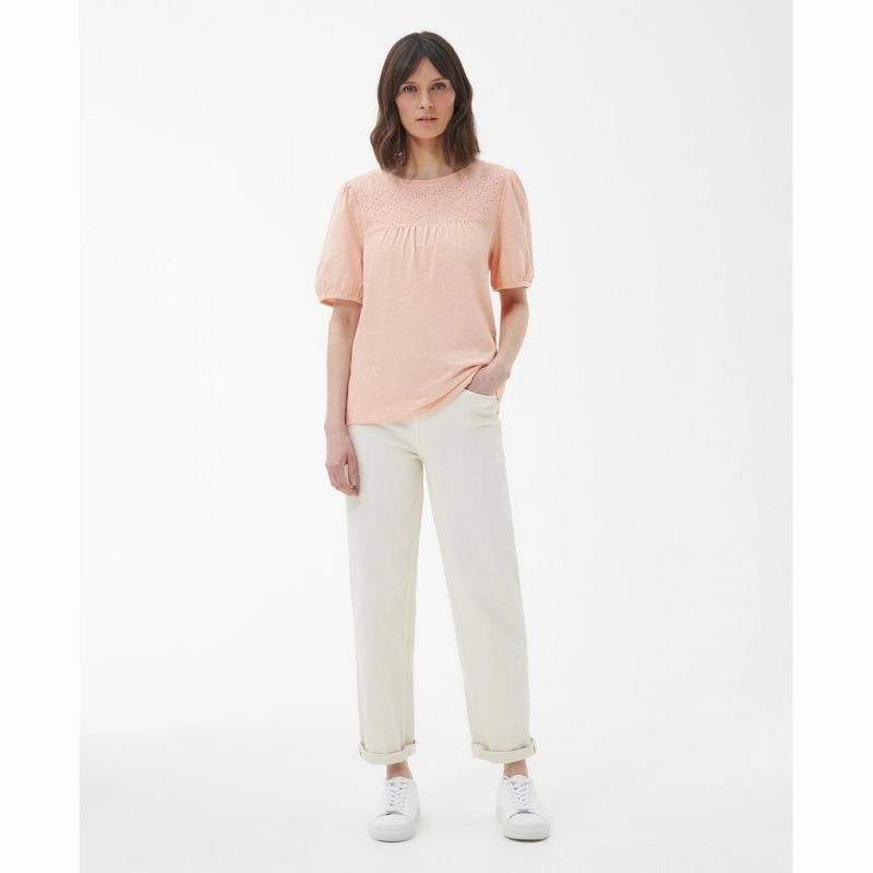 Trending Hot Deal Mega Savings Now Barbour Pearl Ladies Top - Light Peach