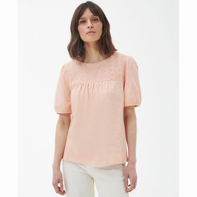 Steal the Deal Now Big Sale Today Barbour Pearl Ladies Top - Light Peach