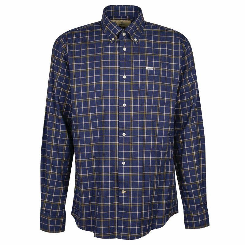 Hot Pick Online Barbour Pelton Mens Regular Fit Shirt - Navy