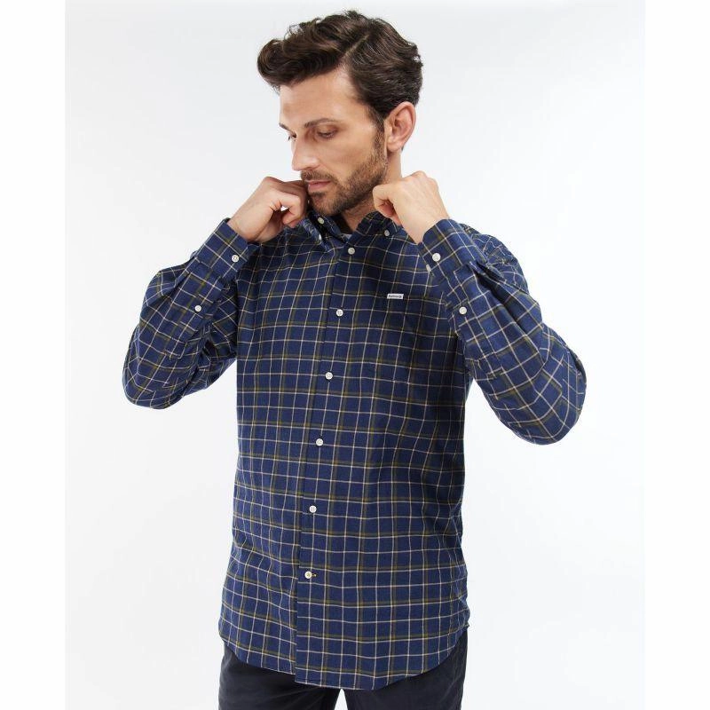 Dont Miss This Deal Barbour Pelton Mens Regular Fit Shirt - Navy