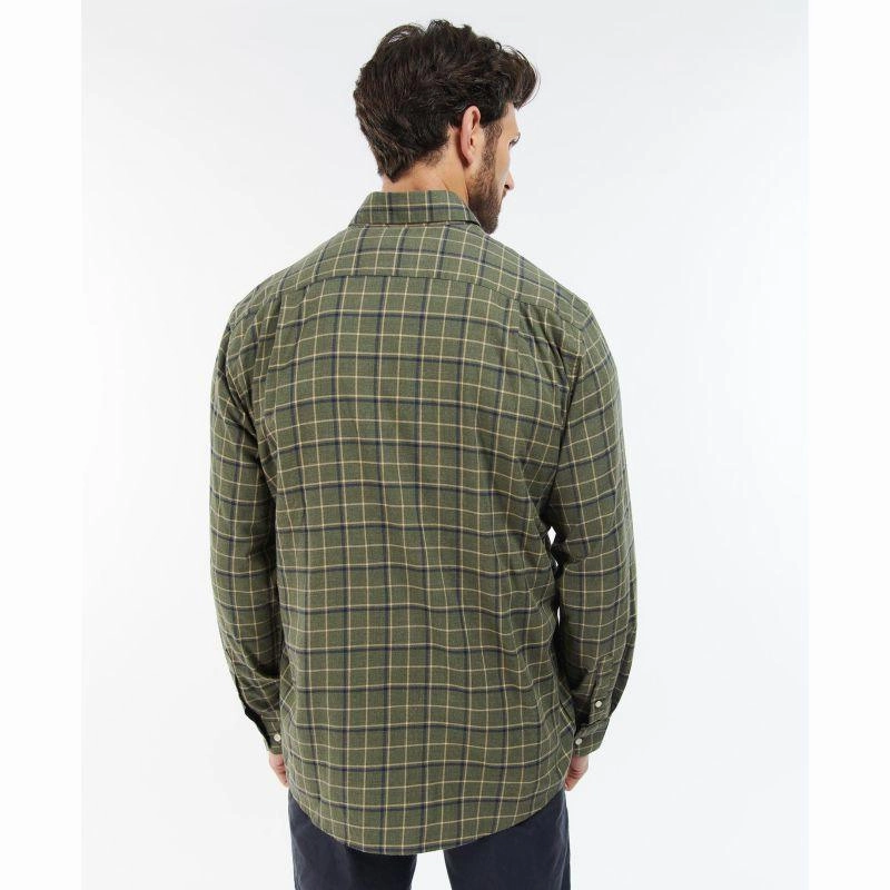 Shop Grab Now Barbour Pelton Mens Regular Fit Shirt - Olive
