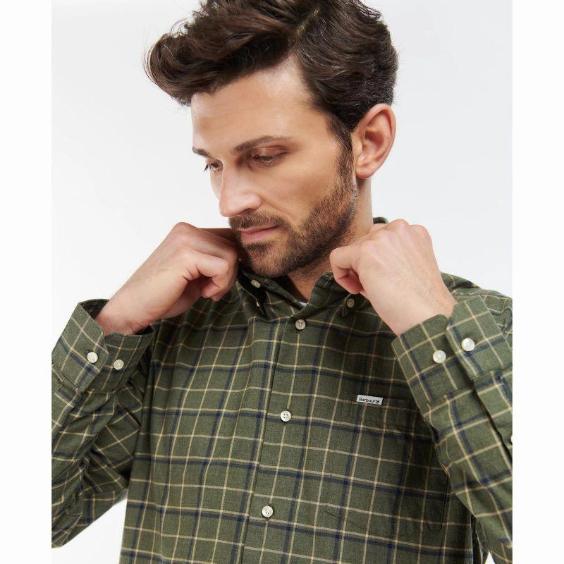 Barbour Pelton Mens Regular Fit Shirt - Olive Shop Grab Now Todays Special Picks