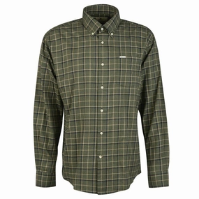 Barbour Pelton Mens Regular Fit Shirt - Olive Limited Time Sale