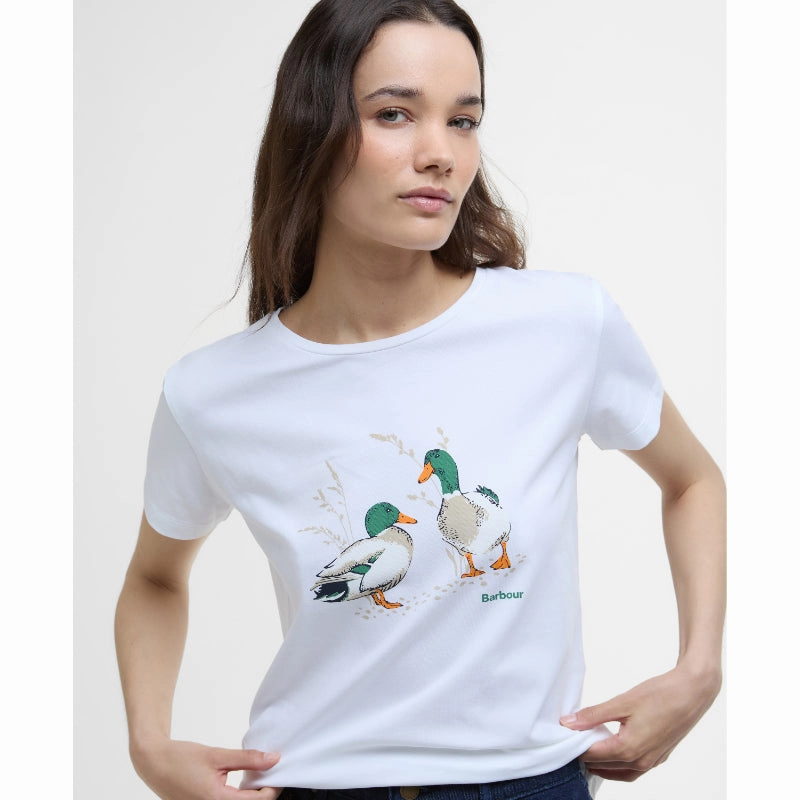 Barbour Penfor Ladies T-Shirt - White Todays Hot Pick Todays Special Savings