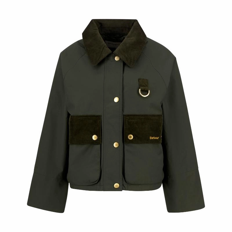 Barbour Phoebe Ladies Casual Jacket - Olive/Brown Grab Save Today