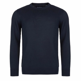 Barbour Pima Cotton Crew Neck Navy Special Online Offer