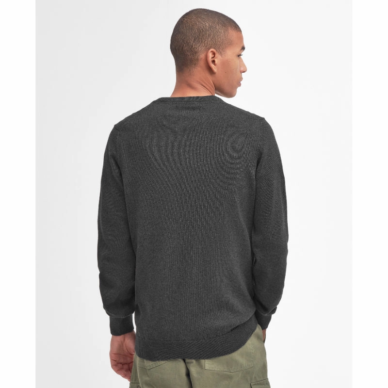 Barbour Pima Cotton Mens Crew Neck Jumper - Charcoal Shop Smart Save Big Clearance Event