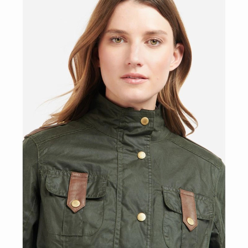 Barbour Premium Defence Ladies Wax Jacket - Archive Olive/Ancient Hot Sale Alert Todays Special Savings