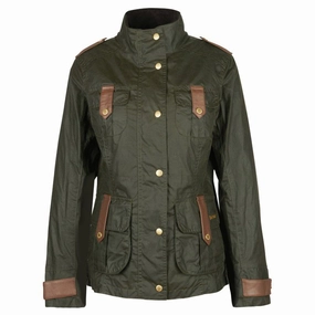 Instant Savings Deal Barbour Premium Defence Ladies Wax Jacket - Archive Olive/Ancient