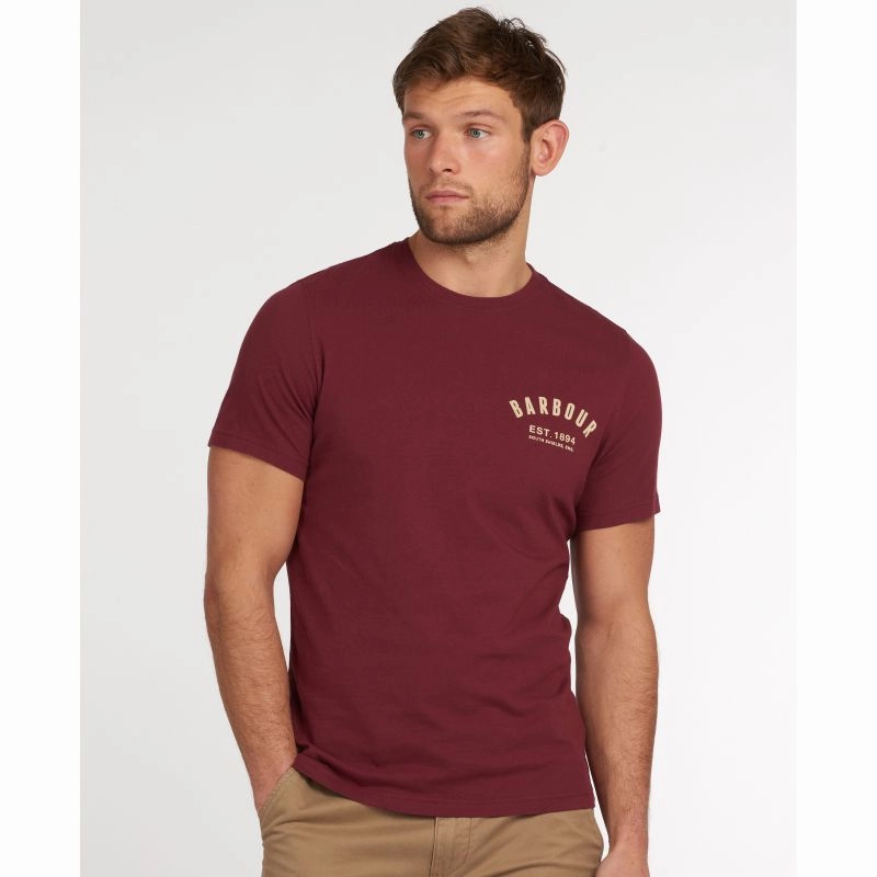 Big Savings Today Trending Hot Deal Barbour Preppy Mens T-Shirt - Ruby