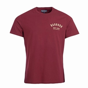 Grab It Now Surprise Discount Today Barbour Preppy Mens T-Shirt - Ruby