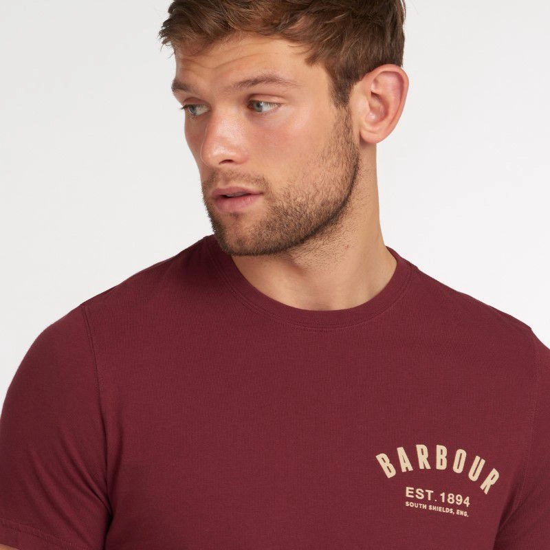Grab It Now Barbour Preppy Mens T-Shirt - Ruby