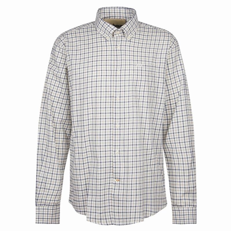 Limited Stock Deals Barbour Preston Mens Regular Fit Shirt - Navy
