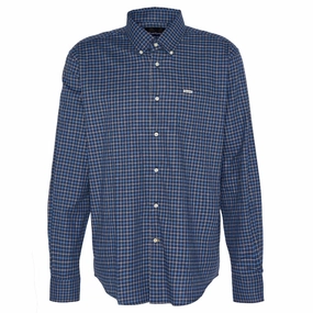 Dont Miss Todays Deal Hot Item Clearance Barbour Preston Regular Fit Mens Shirt - Dark Navy