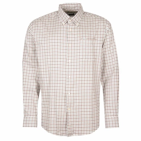 Hot Sale Frenzy Shop Smart Save Barbour Preston Regular Fit Mens Shirt - Ecru