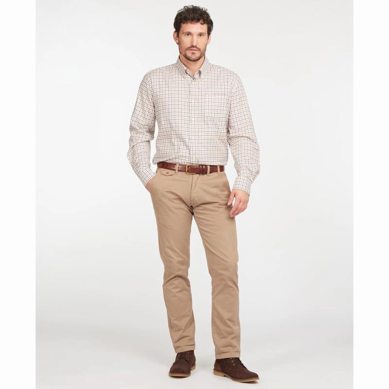 Barbour Preston Regular Fit Mens Shirt - Ecru Dont Miss These Savings Today Only Discount