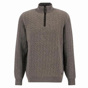 Exclusive Online Offer Weekend Specials Barbour Ramsden 1/4 Zip Knitted Mens Jumper - Military Marl