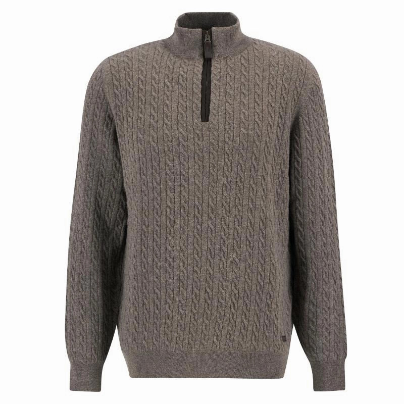 Exclusive Online Offer Weekend Specials Barbour Ramsden 1/4 Zip Knitted Mens Jumper - Military Marl