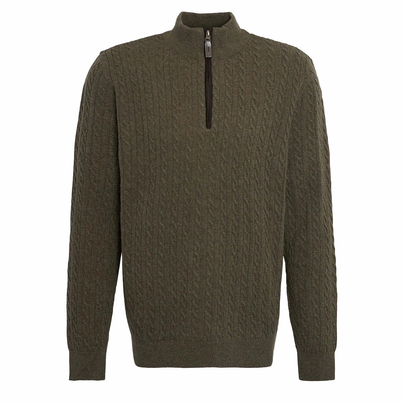 Barbour Ramsden Half Zip Knitted Jumper Ivy Green Todays Steal Shop Now Save