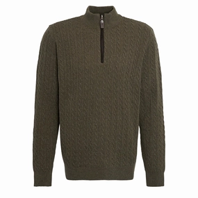 Barbour Ramsden Half Zip Knitted Jumper Ivy Green Trending Today Steal Surprise Offer Now