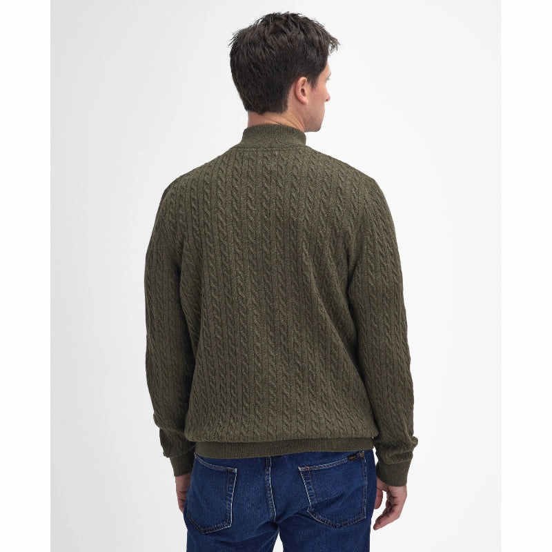 Daily Deal Frenzy Save Today Only Barbour Ramsden Lambswool Half Zip Knitted Mens Jumper - Ivy Green