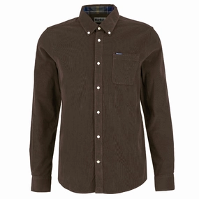 Barbour Ramsey Corduroy Mens Tailored Shirt - Brown Limited Time Hot Deal