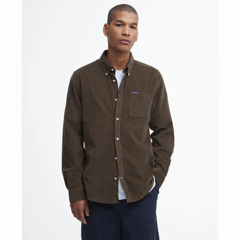 Barbour Ramsey Corduroy Mens Tailored Shirt - Brown Trending Savings Now Best Seller Discount