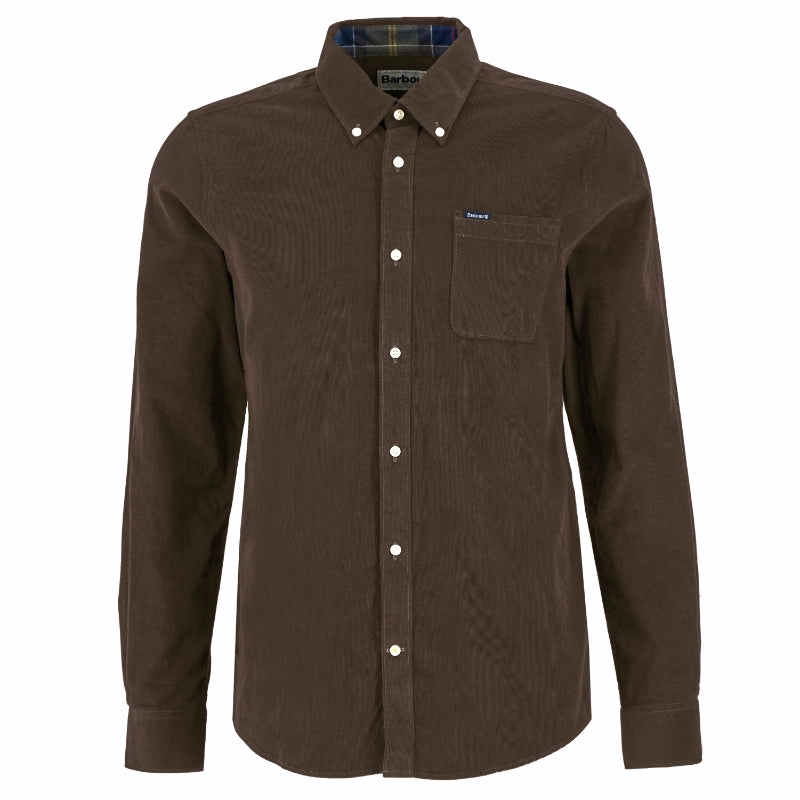 Barbour Ramsey Corduroy Mens Tailored Shirt - Brown Limited Time Hot Deal