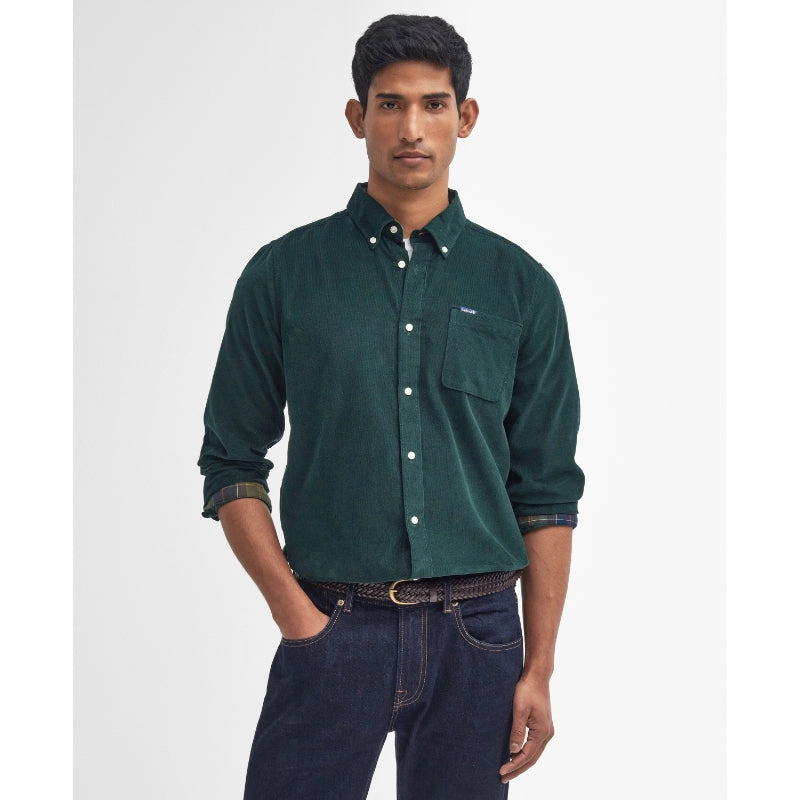 Dont Wait Save Todays Best Deal Barbour Ramsey Corduroy Mens Tailored Shirt - Seaweed