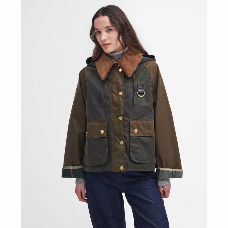 Shop the Savings Now Online Exclusive Offer Barbour Reighton Wax Ladies Jacket - Archive Olive/Beech/Ancient