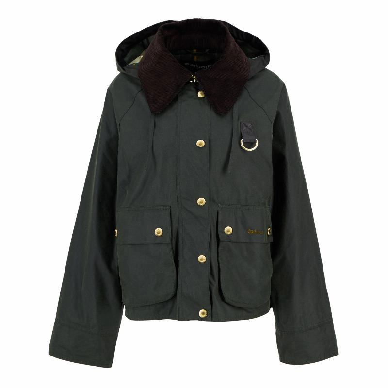 Best Seller Discount Barbour Reighton Wax Ladies Jacket - Fern/Ancient