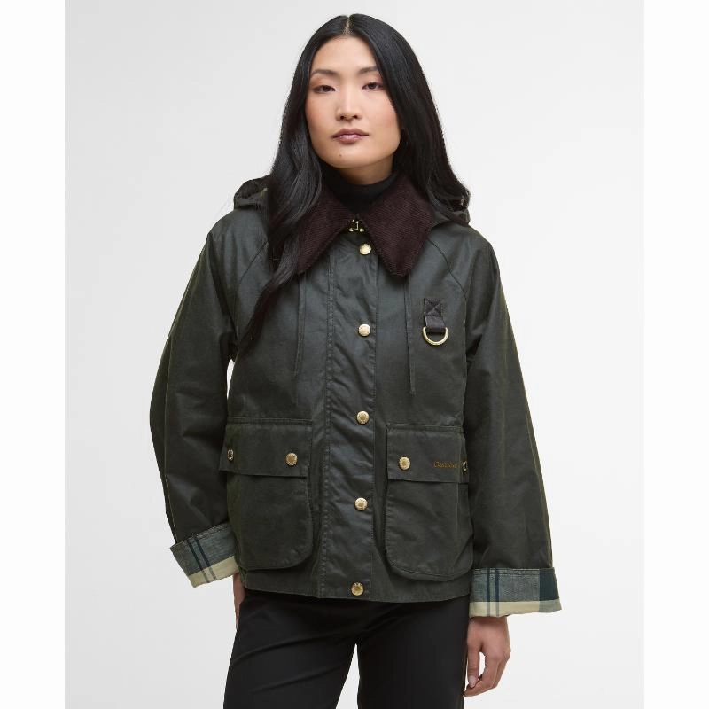 Barbour Reighton Wax Ladies Jacket - Fern/Ancient Hot Price Drop Dont Miss This Deal