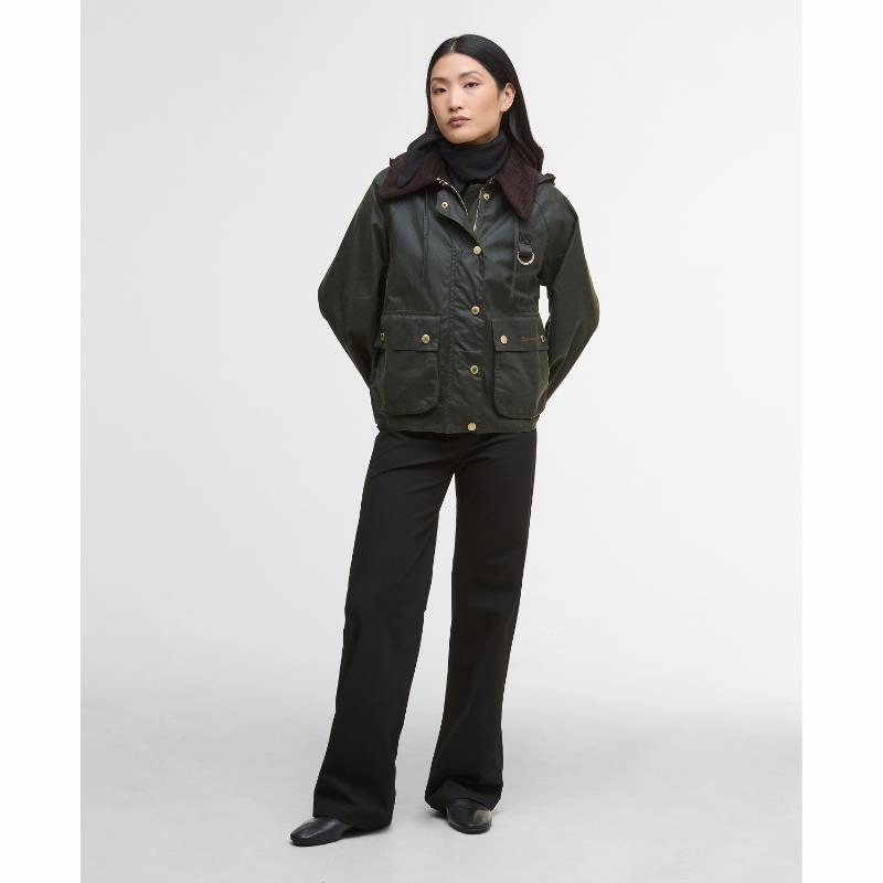 Todays Trending Deals Barbour Reighton Wax Ladies Jacket - Fern/Ancient