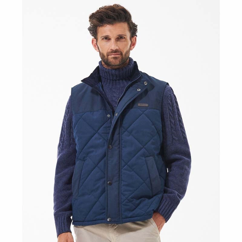 Barbour Rennison Mens Gilet - Navy Mega Hot Offer Exclusive Online Offer