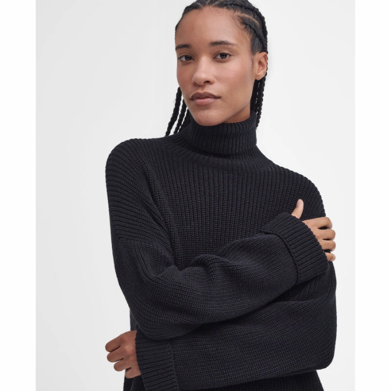 Exclusive Online Offer Daily Special Offer Barbour Rib Stitch Knitted Ladies Cape - Black