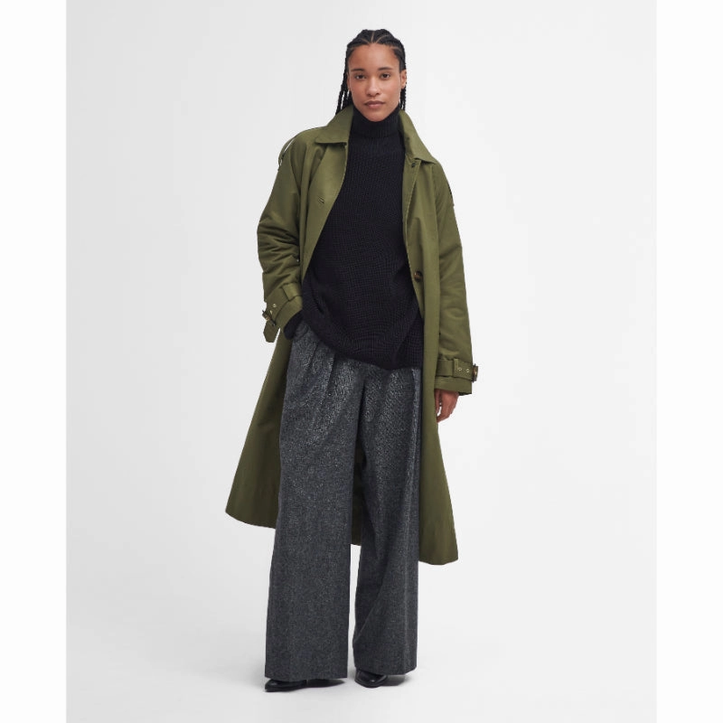 Barbour Rib Stitch Knitted Ladies Cape - Black Gift Sale Event Hot Offer Inside