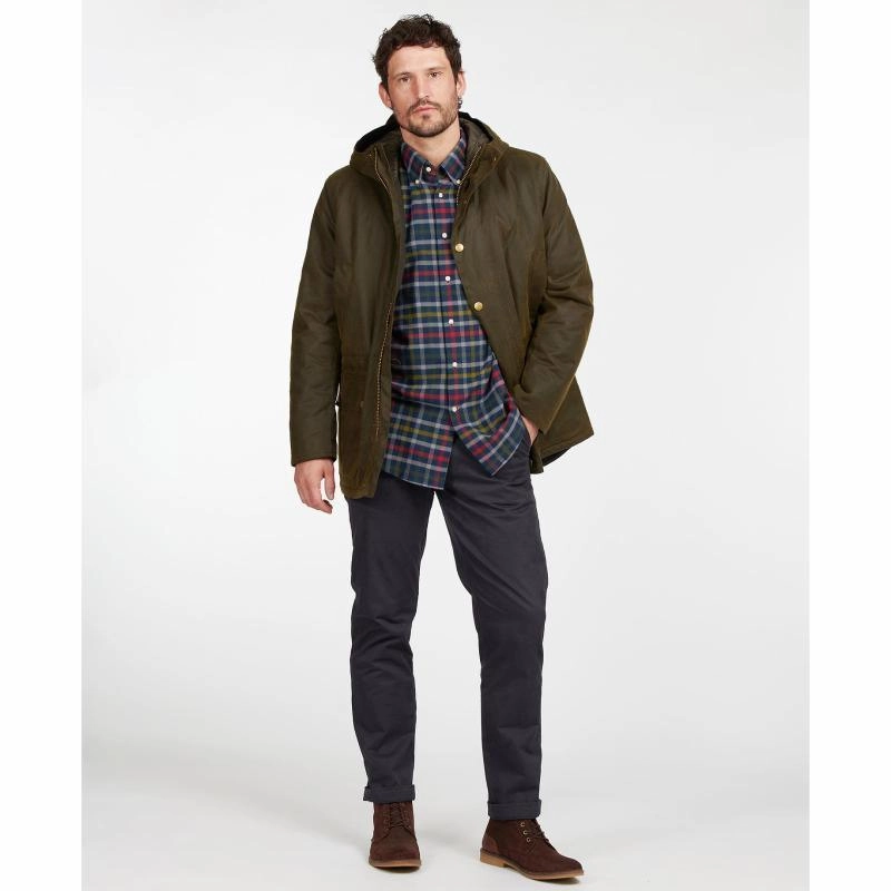 Barbour Ripon Mens Wax Jacket - Olive Clearance Event Today