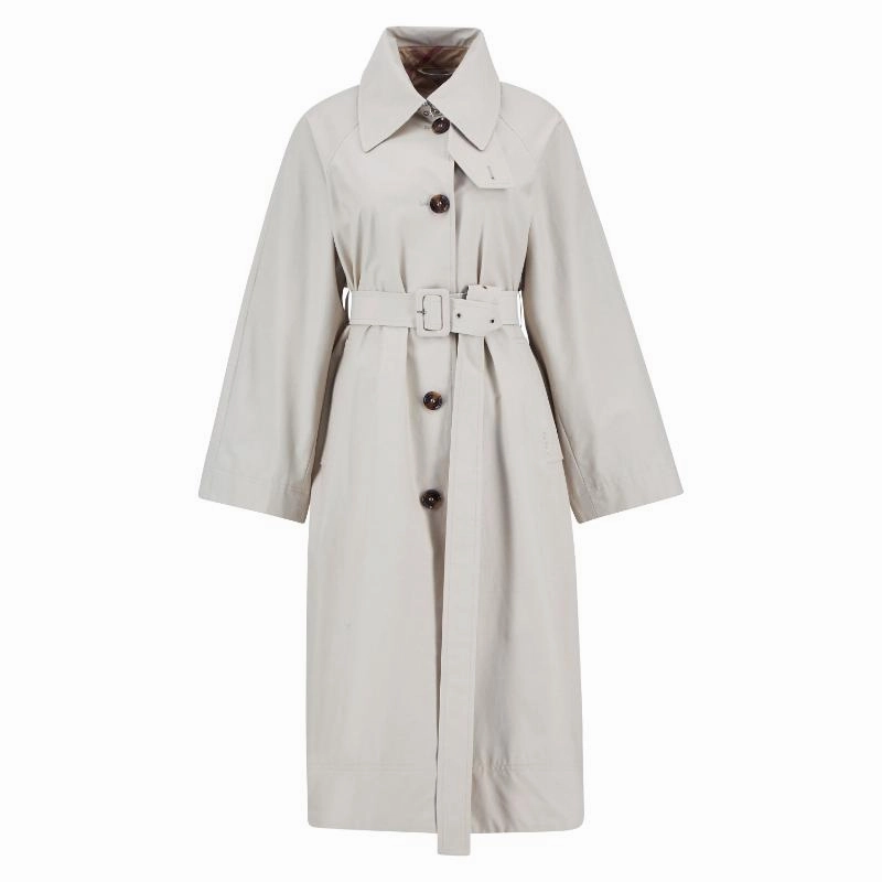 Barbour Robyn Ladies Showerproof Trench Coat - Mist/Hessian Tartan Shop Save Big Limited Stock Offer