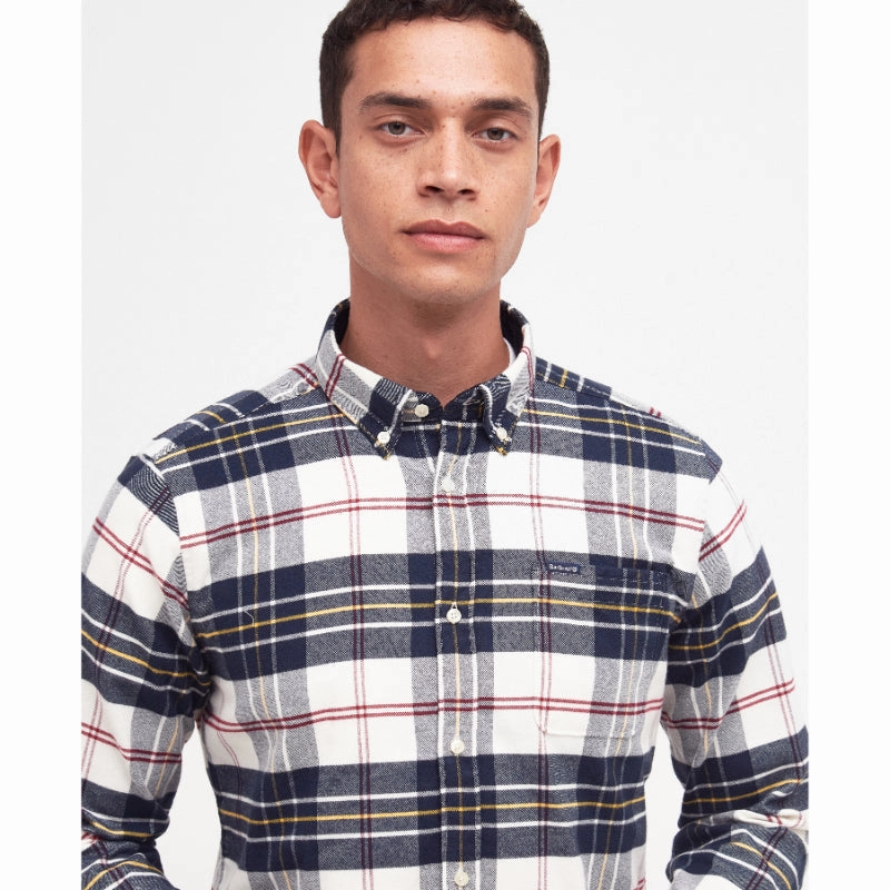 Big Savings Alert Barbour Ronan Tailored Check Mens Shirt - Ecru
