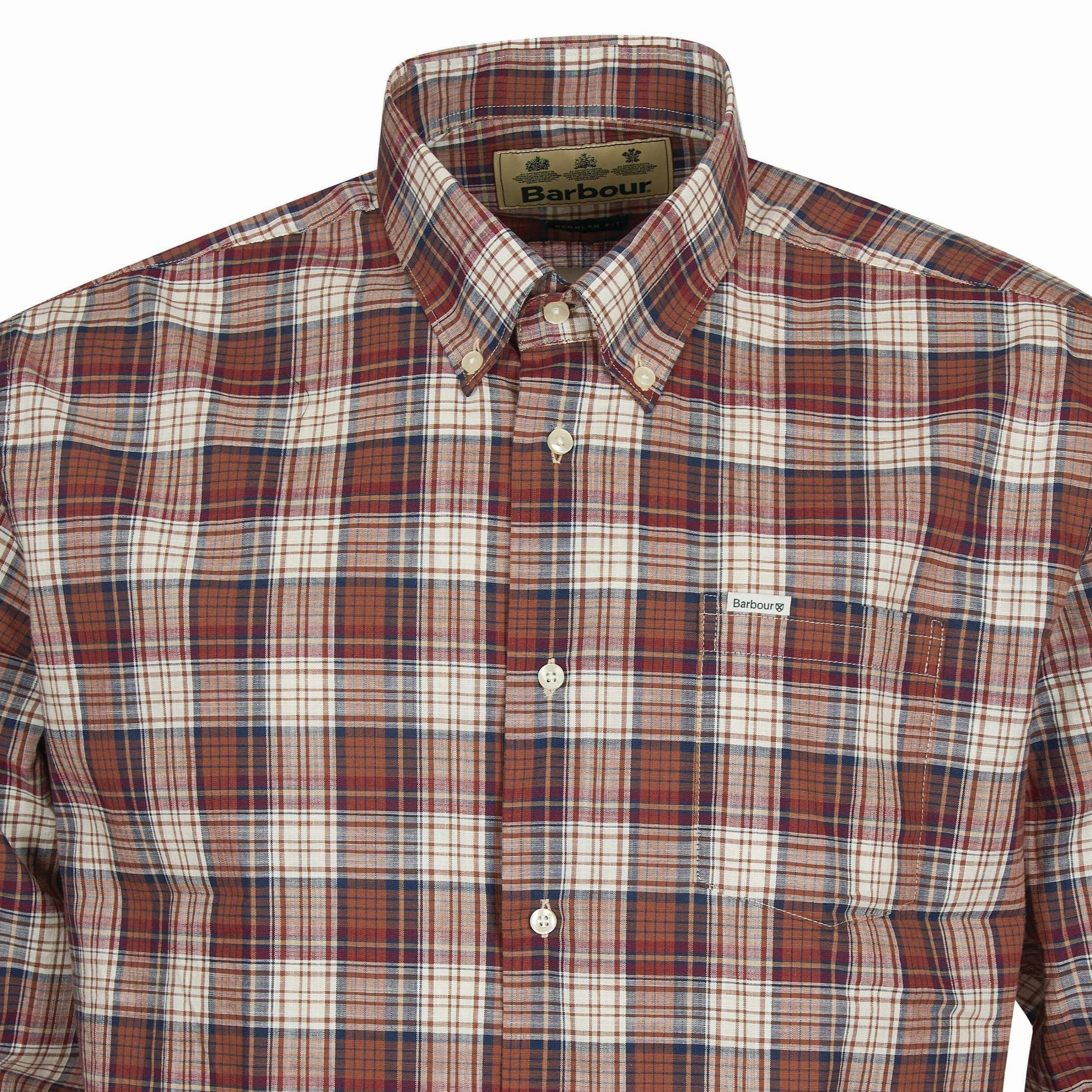 Todays Hot Savings Save Big Today Barbour Sadle Mens Shirt - Rust