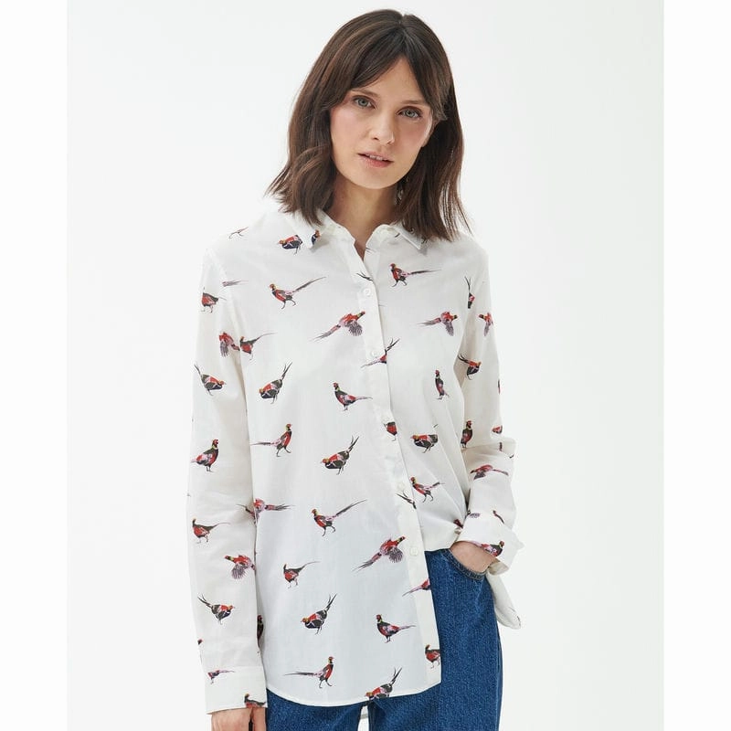 Barbour Safari Ladies Shirt - Off White Country Hot Offer Ending Soon