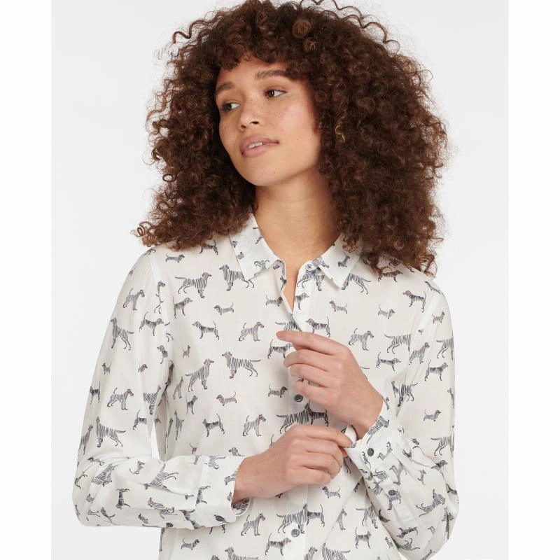 Hot Offer Event Trending Today Steal Barbour Safari Ladies Shirt - Off White Country Print