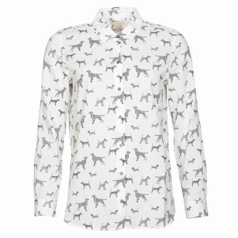 Dont Miss This Deal Barbour Safari Ladies Shirt - Off White Country Print
