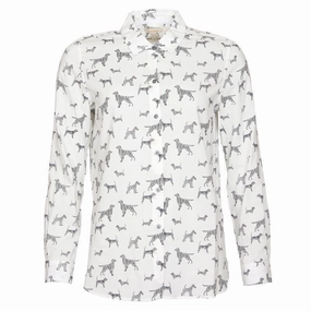 Dont Miss This Deal Barbour Safari Ladies Shirt - Off White Country Print