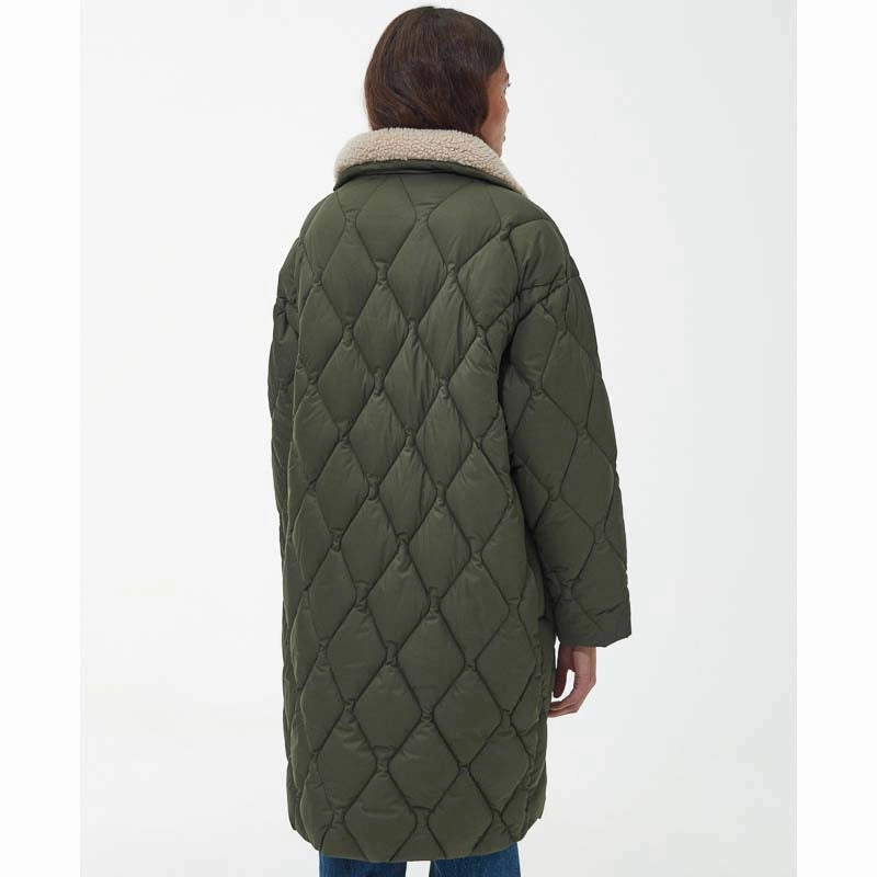 Barbour Samphire Ladies Quilted Coat - Deep Olive Weekend Flash Offer Big Savings Alert