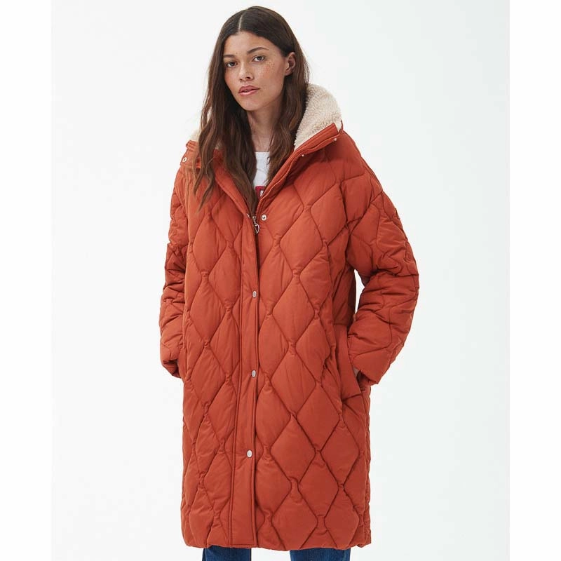 Barbour Samphire Ladies Quilted Coat - Spiced Pumpkin Perfect Gift Sale Shop Todays Picks