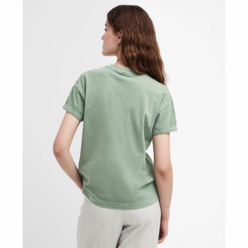 Barbour Sandgate Ladies T-Shirt - Nephrite Green Last Chance Offer Special Online Offer
