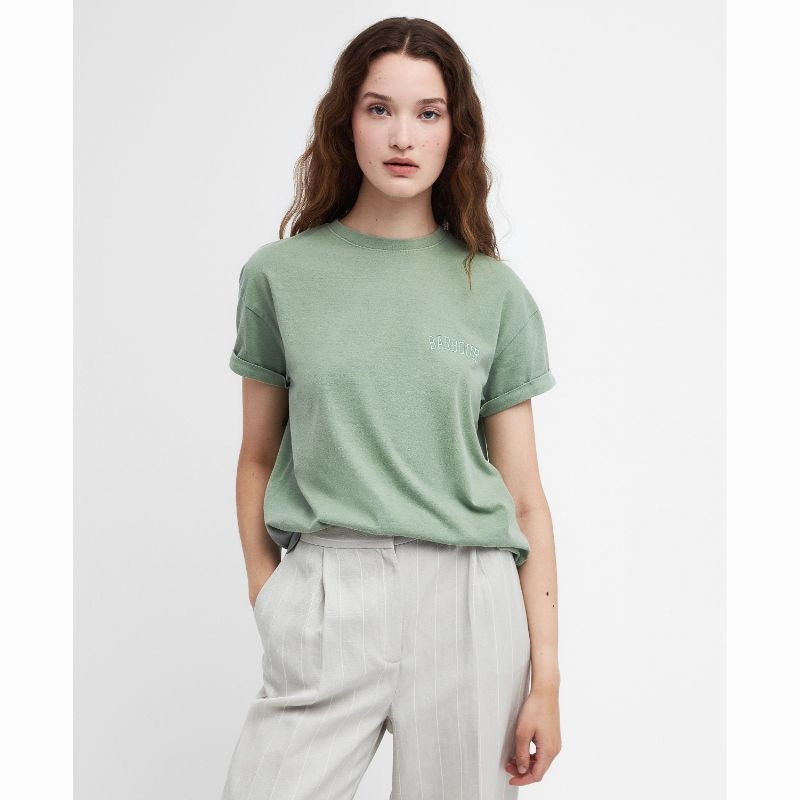 Barbour Sandgate Ladies T-Shirt - Nephrite Green Todays Mega Savings