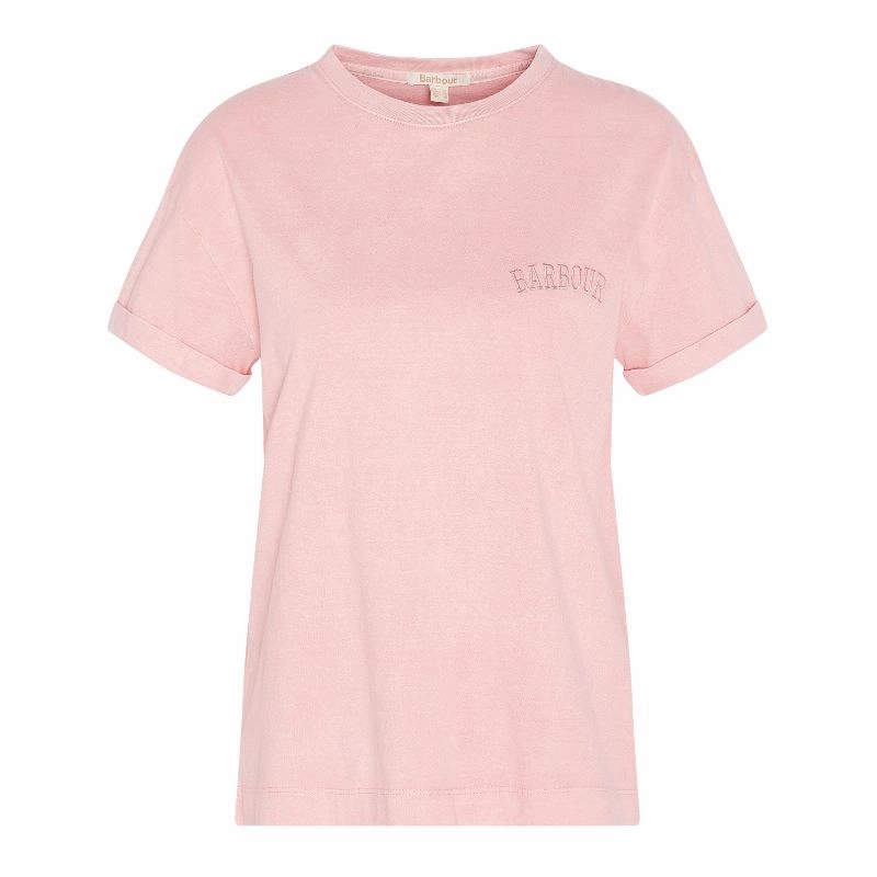 Barbour Sandgate Ladies T-Shirt - Shell Pink Flash Discount Today